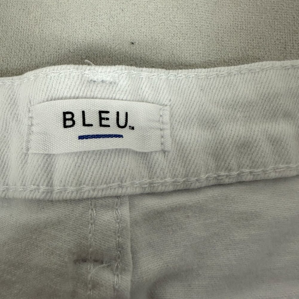 Bleu Womens White Denim Bermuda Shorts Size 10 Cotton/Spandex Blend - Picture 4 of 6